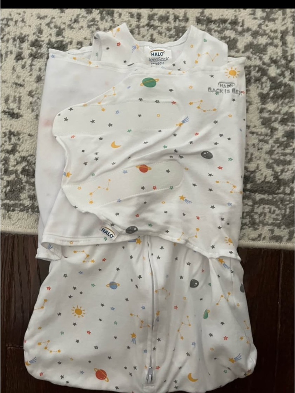 HALO White Space Print Sleeping Sack with Multicolor Planet Accents